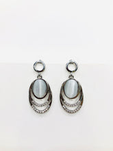 ELEGANT SILVER& GEMSTONE DROP EARRINGS