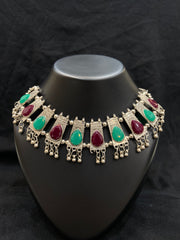 Oxidized Tribal Inspired Choker Necklace