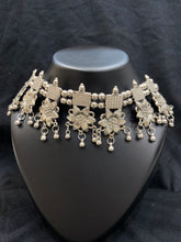 Oxidized Silver Floral Choker Necklace (Copy)