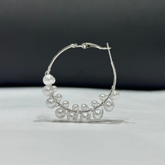 ELEGANT PEARL CASCADE HOOPS