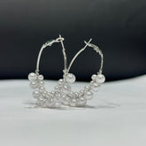 ELEGANT PEARL CASCADE HOOPS