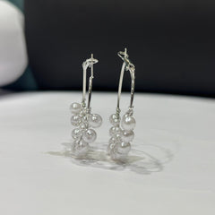 ELEGANT PEARL CASCADE HOOPS