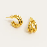 TRIPLE TWIST CHUNKY HOOP EARRINGS