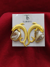 Majestic Ocean-Inspired Gold & Pearl Earrings 🐟