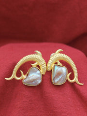 Majestic Ocean-Inspired Gold & Pearl Earrings 🐟
