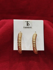 ELEGANT TONED HOOP EARRINGS