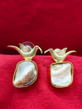 Gold-Plated Bird & Pearl Earrings