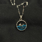 CHARMING SILVER WHALE PENDANT NECKLACE