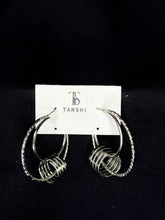 Stunning Silver Hoop Earrings with Interlocked Sphere