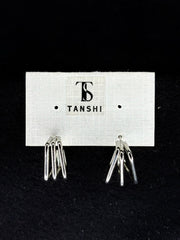 Silver Multi-Bar Drop Earrings