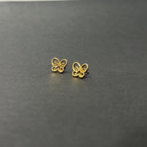 GOLD AND SILVER BUTTERFLY STUD EARRINGS