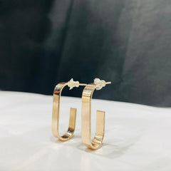 SCULPTED GEO-HOOP EARRINGS