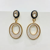 ELEGANT OVAL DROP SHAPED EARRINGS – CRYSTAL SHINE