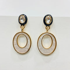 ELEGANT OVAL DROP SHAPED EARRINGS – CRYSTAL SHINE