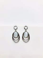 ELEGANT SILVER& GEMSTONE DROP EARRINGS