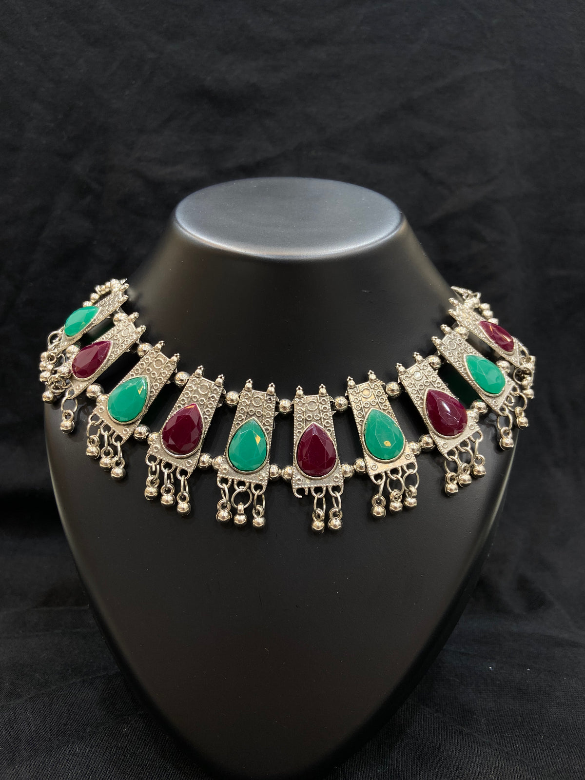 Oxidized Tribal Inspired Choker Necklace