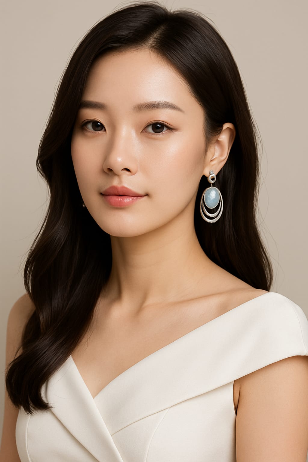 ELEGANT SILVER& GEMSTONE DROP EARRINGS