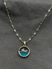 CHARMING SILVER WHALE PENDANT NECKLACE