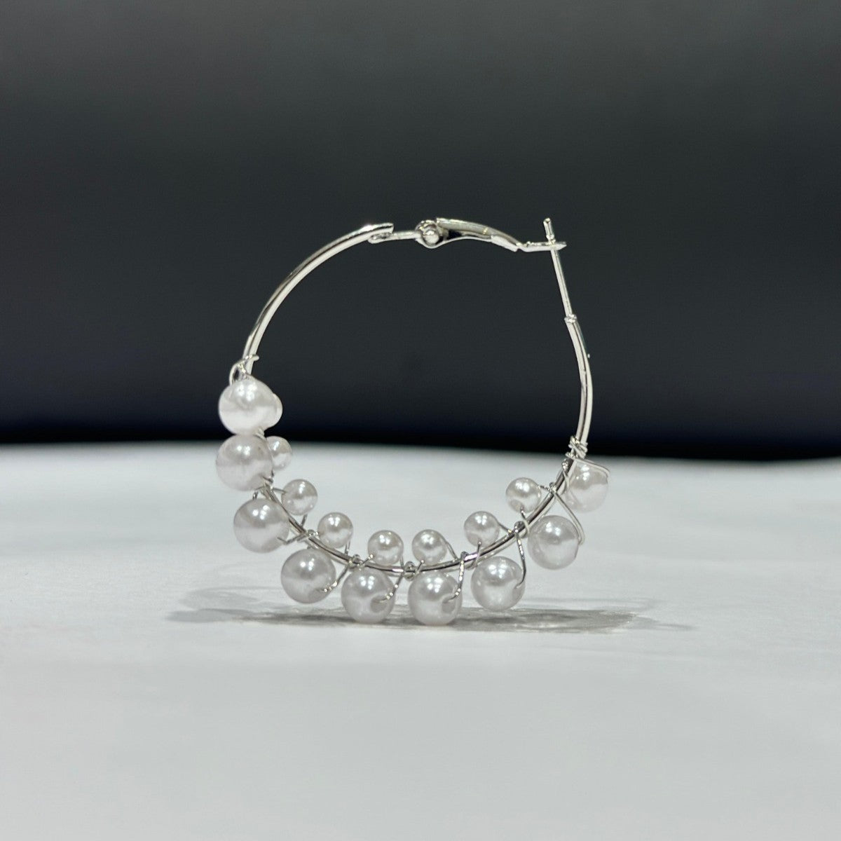 ELEGANT PEARL CASCADE HOOPS