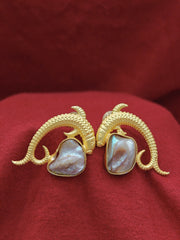 Majestic Ocean-Inspired Gold & Pearl Earrings 🐟