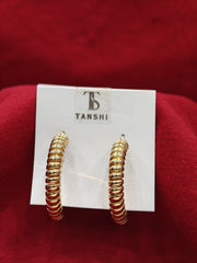 ELEGANT TONED HOOP EARRINGS