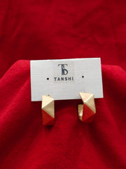 Geometric Gold-Toned Hoop Earrings – Bold & Stylish!