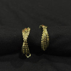 Elegant Gold-Tone Textured Hoop Earrings