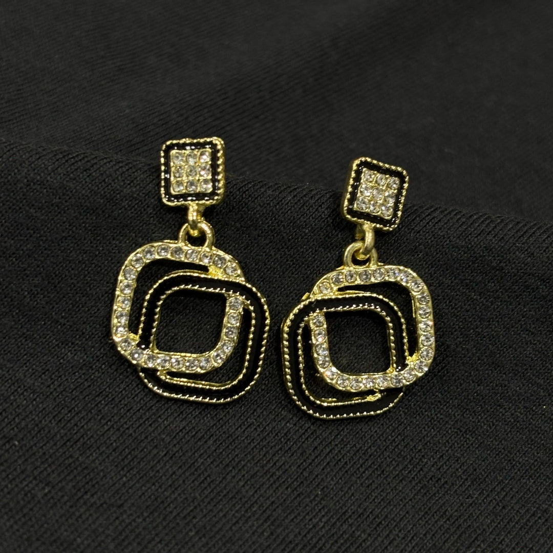 Crystal Geometric Dangle Earrings