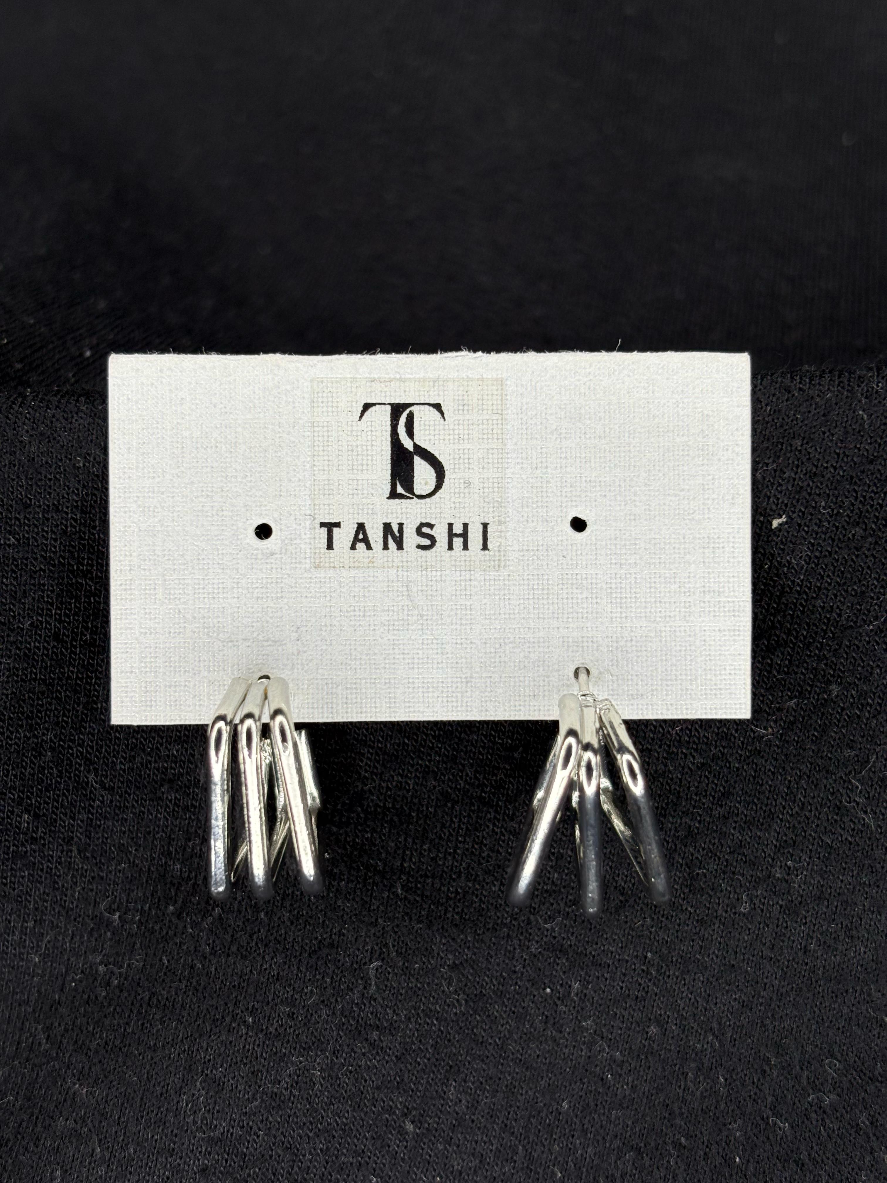 Silver Multi-Bar Drop Earrings