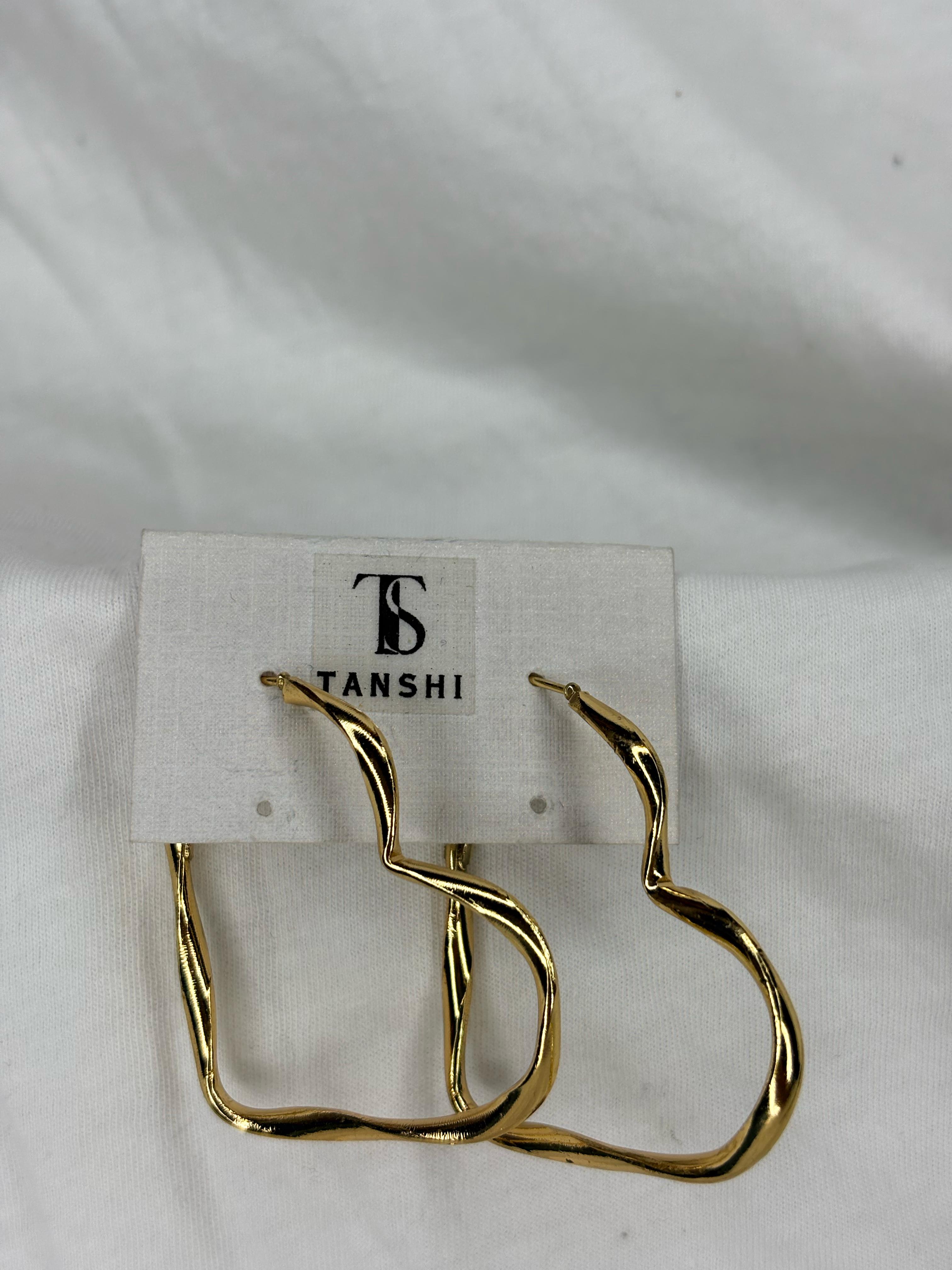 Wavy Heart Hoop Earrings