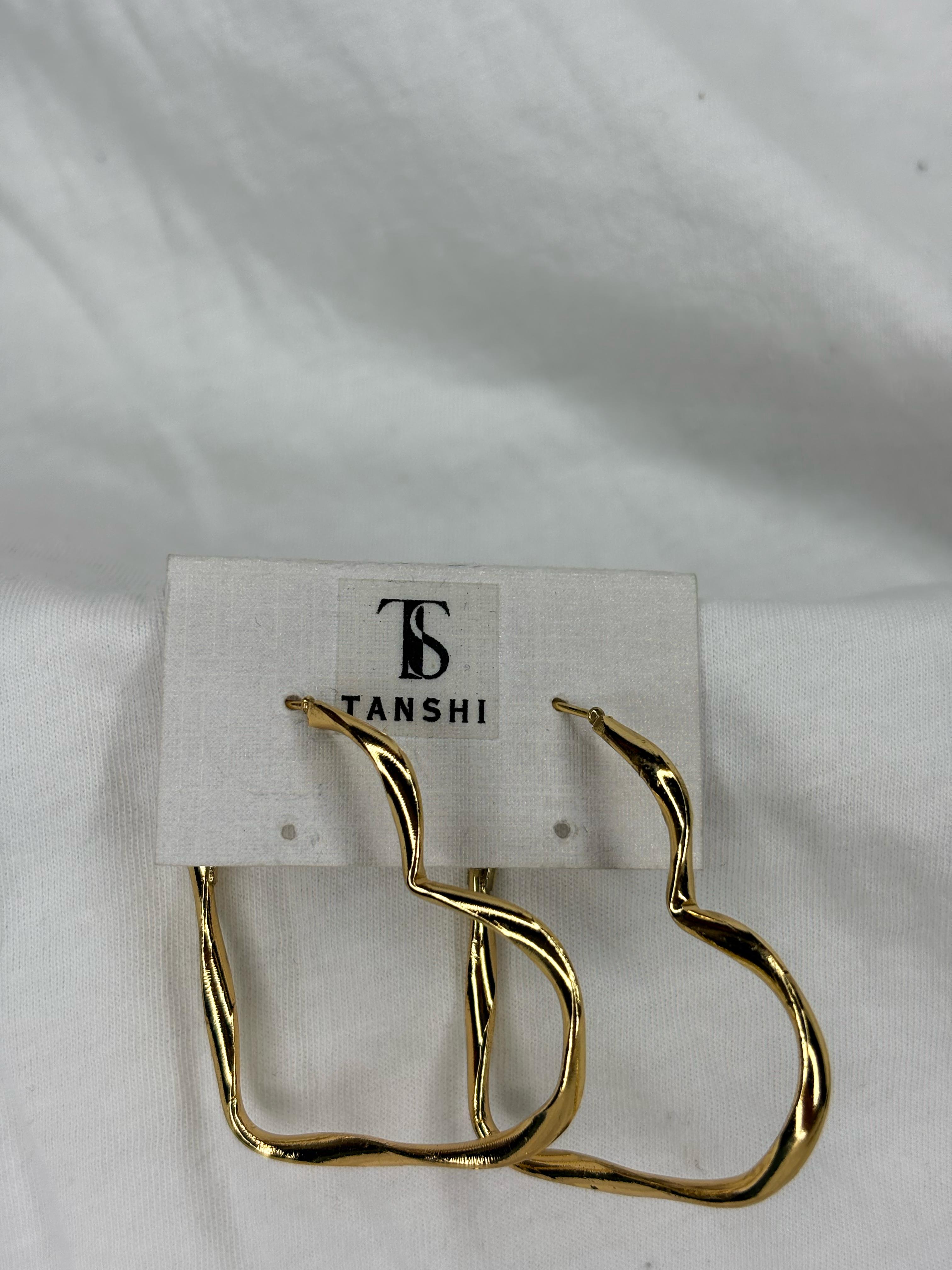 Wavy Heart Hoop Earrings