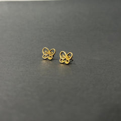 GOLD AND SILVER BUTTERFLY STUD EARRINGS