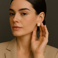 PEARL BOOM STUDD EARRINGS