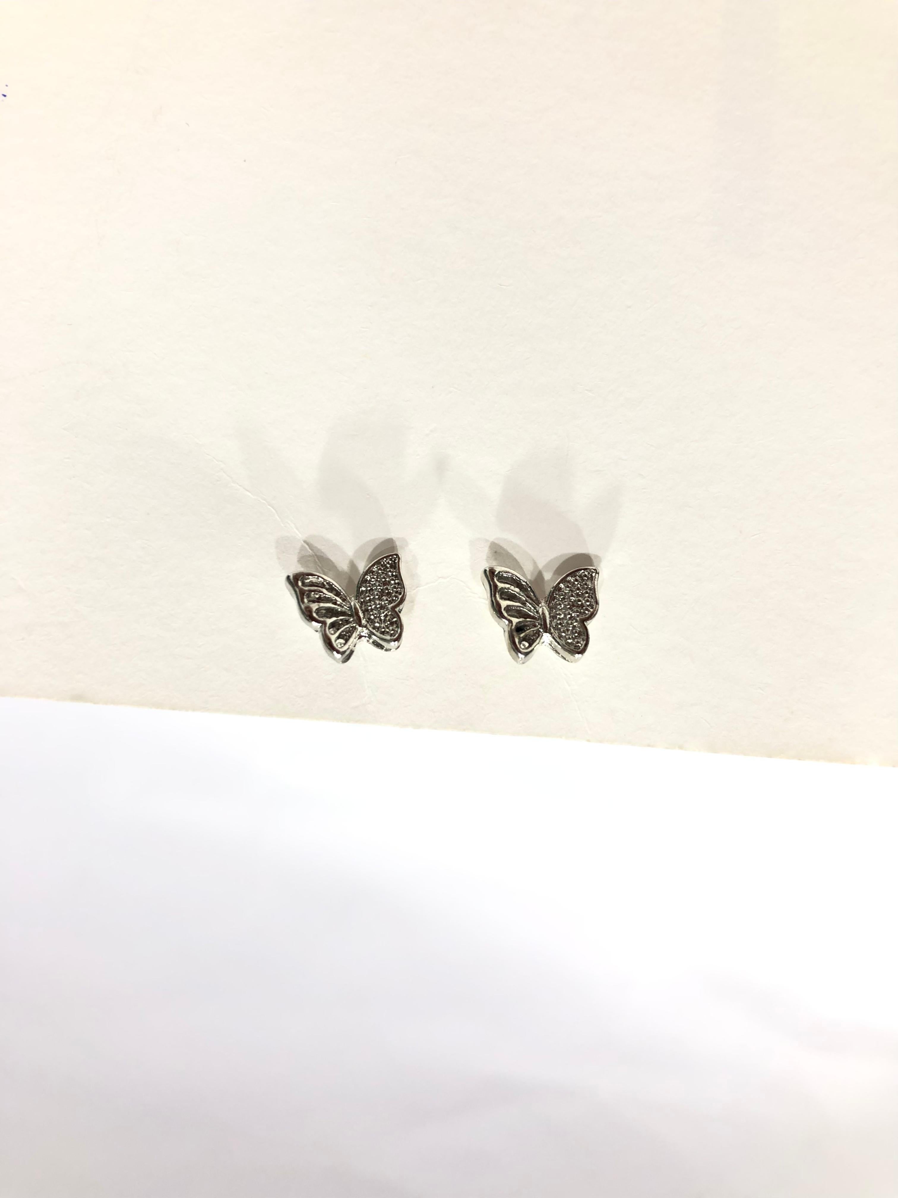 GOLD AND SILVER BUTTERFLY STUD EARRINGS