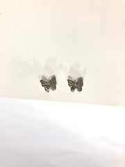 GOLD AND SILVER BUTTERFLY STUD EARRINGS