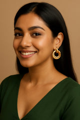 MATTE GOLD INTERLINKED HOOP EARRINGS – MODERN GLAM