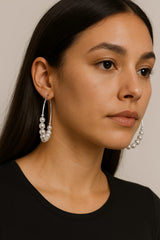 ELEGANT PEARL CASCADE HOOPS